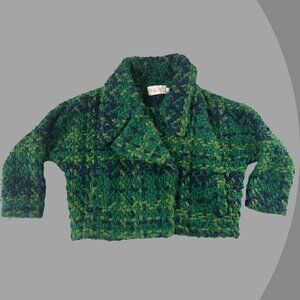 YLYN Womens Tweed Green Sweater, Large